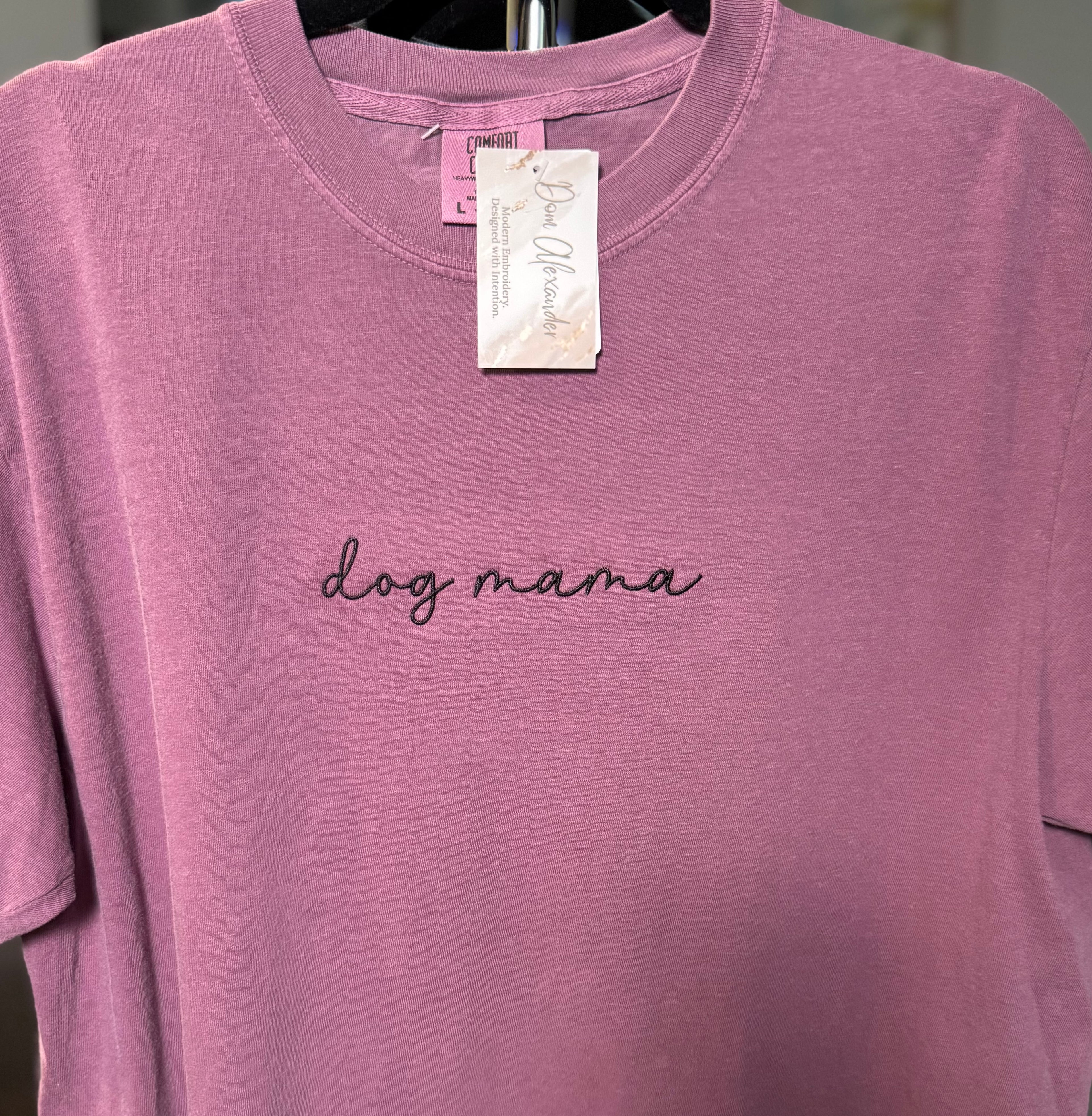 Dog Mama Embroidered T-Shirt – Ready to Ship