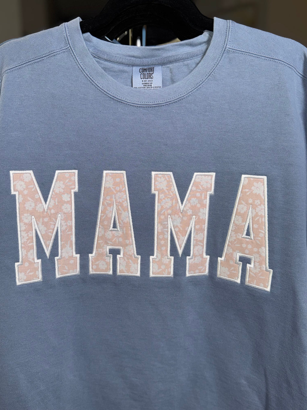 Mama Floral Appliqué Crewneck - Ready to Ship