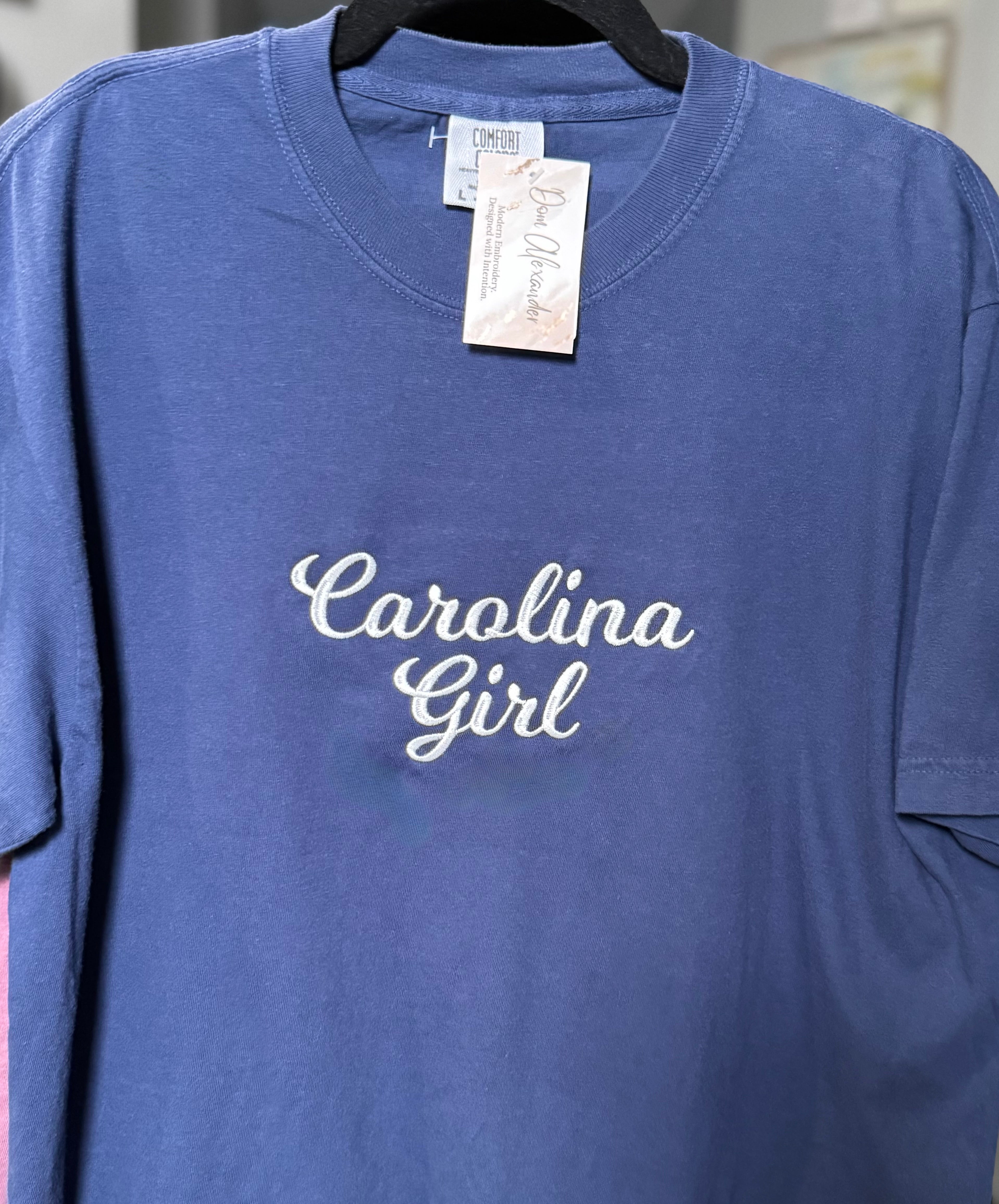 Carolina Girl Embroidered T-Shirt – Ready to Ship