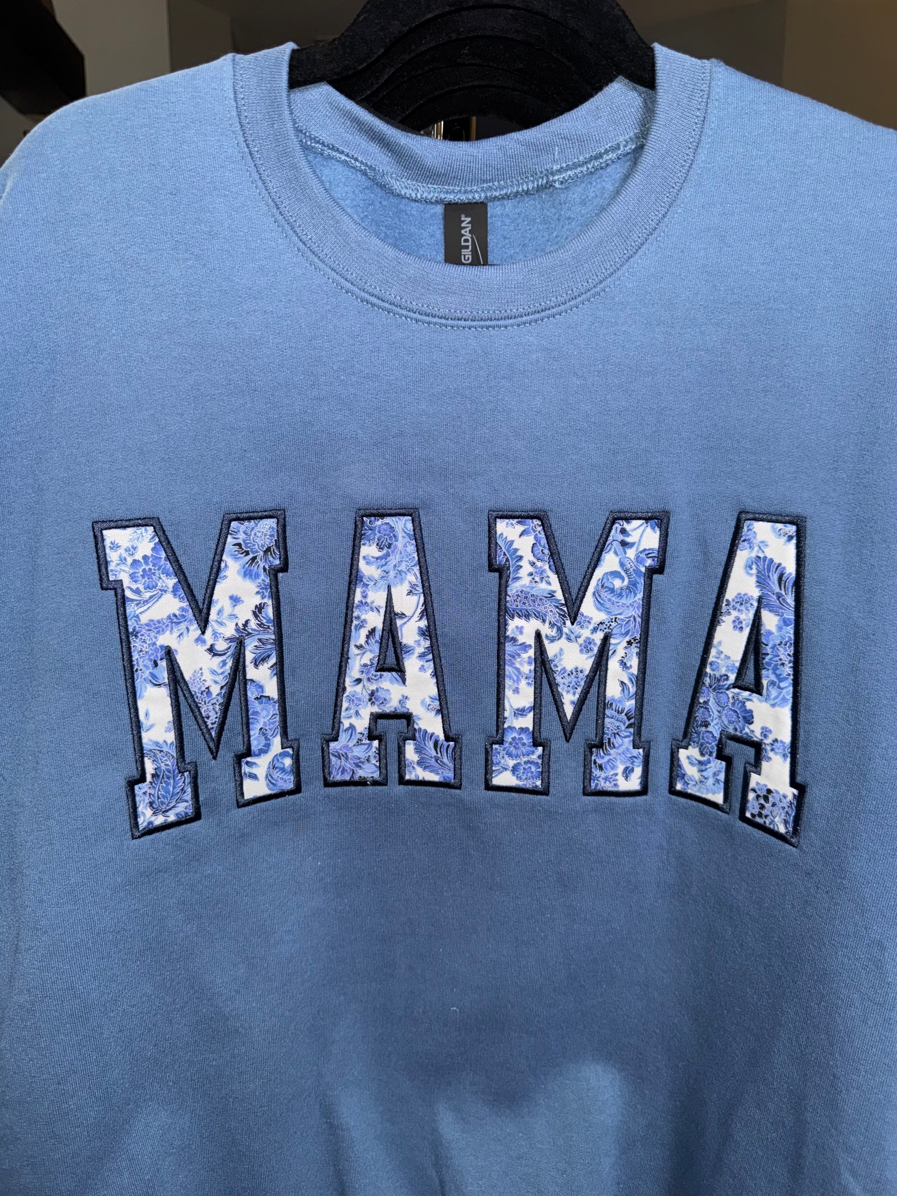 Mama Floral Appliqué Crewneck - Ready to Ship