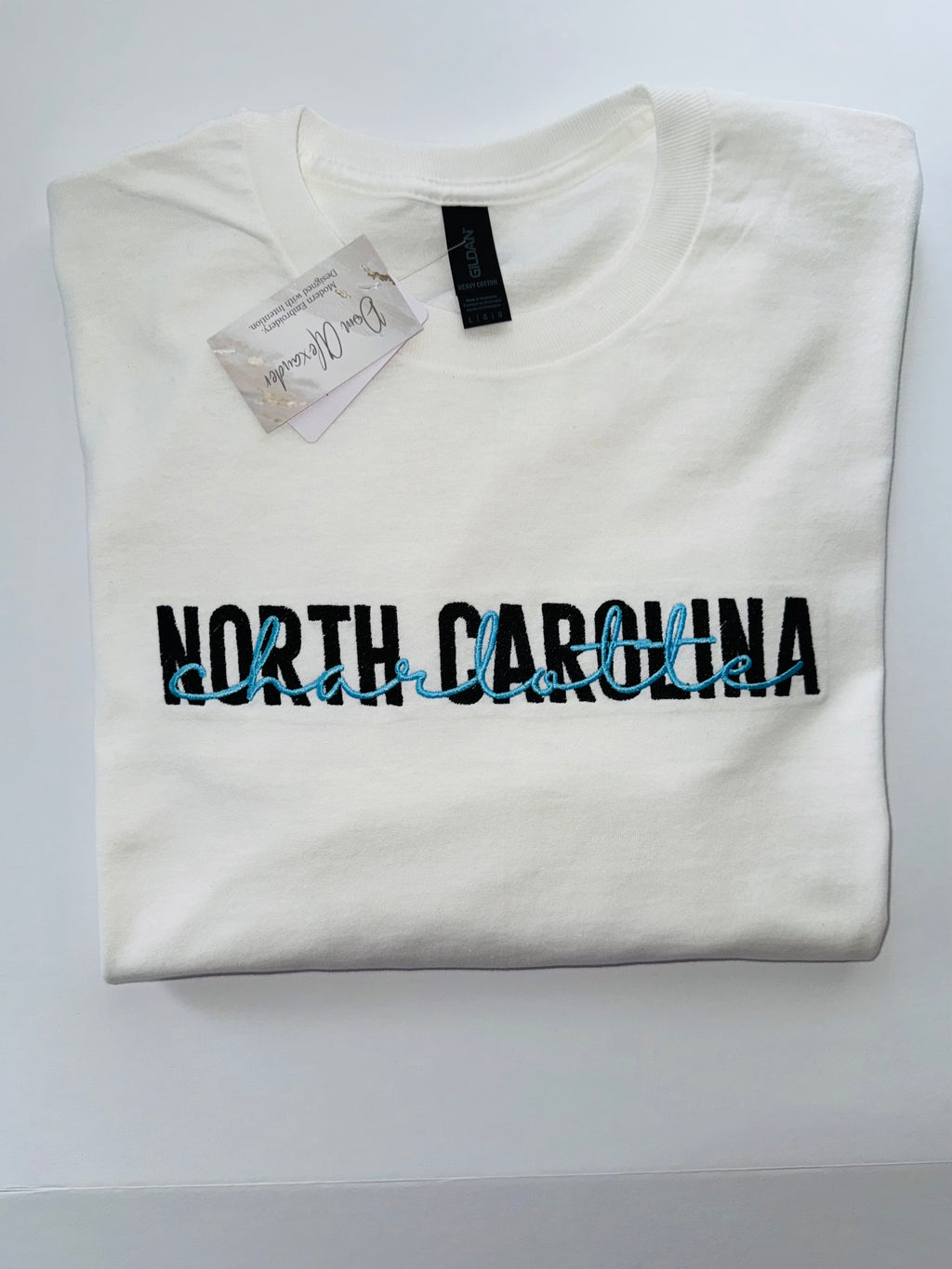 North Carolina Charlotte Embroidered T-Shirt