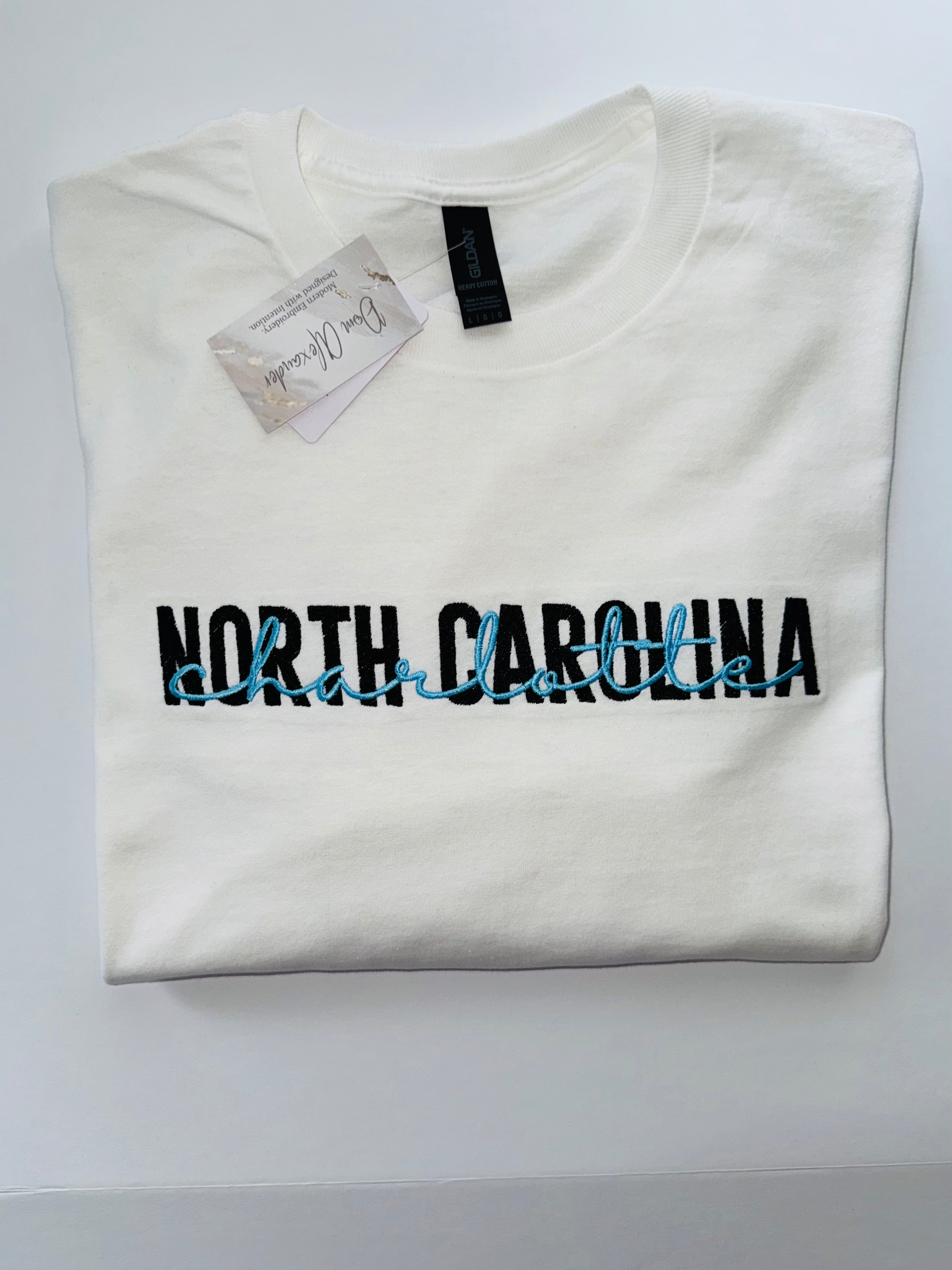North Carolina Charlotte Embroidered T-Shirt