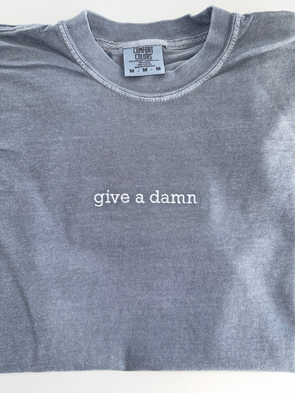 give a damn embroidered T-Shirt