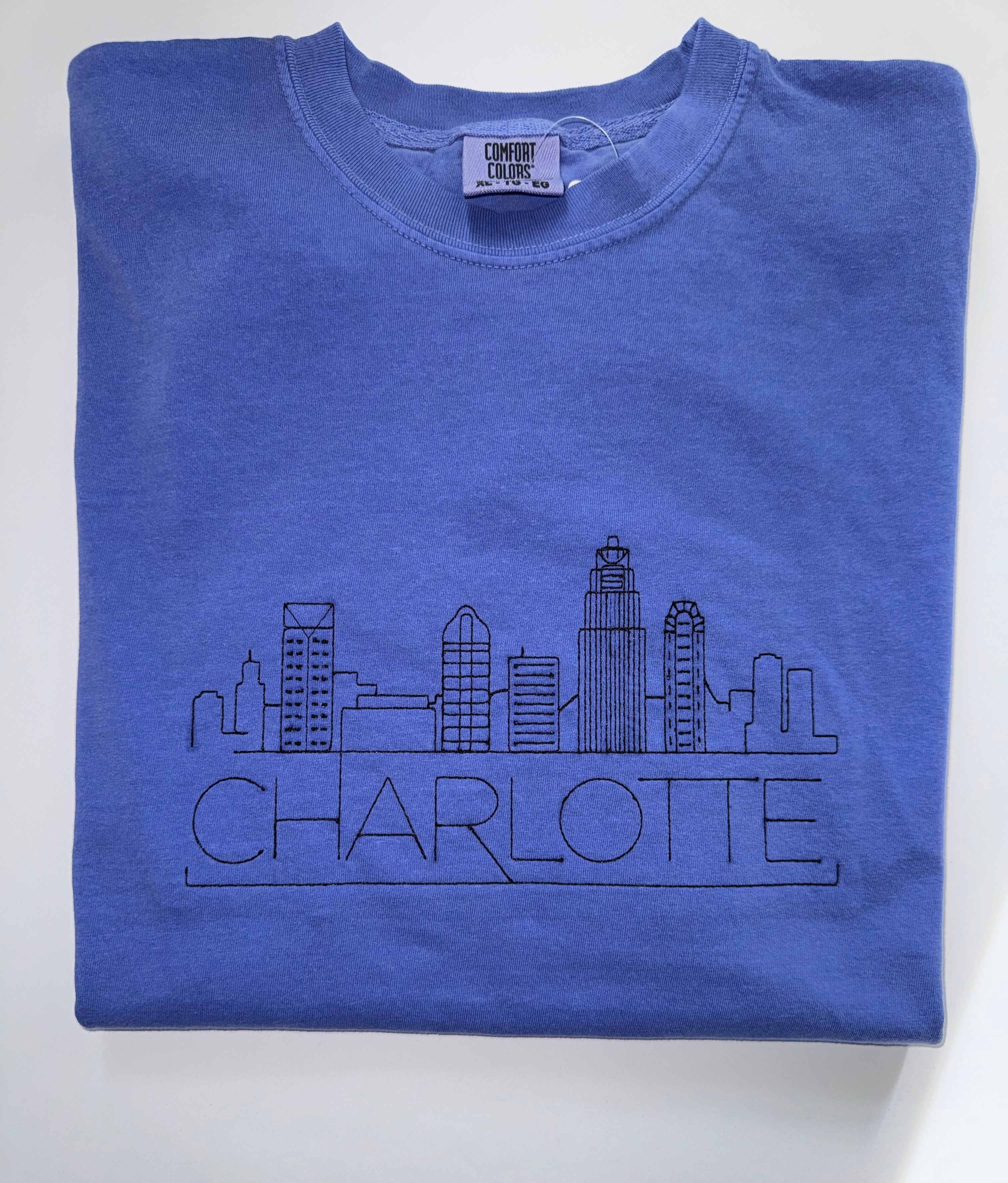 Charlotte Skyline Embroidered T-Shirt