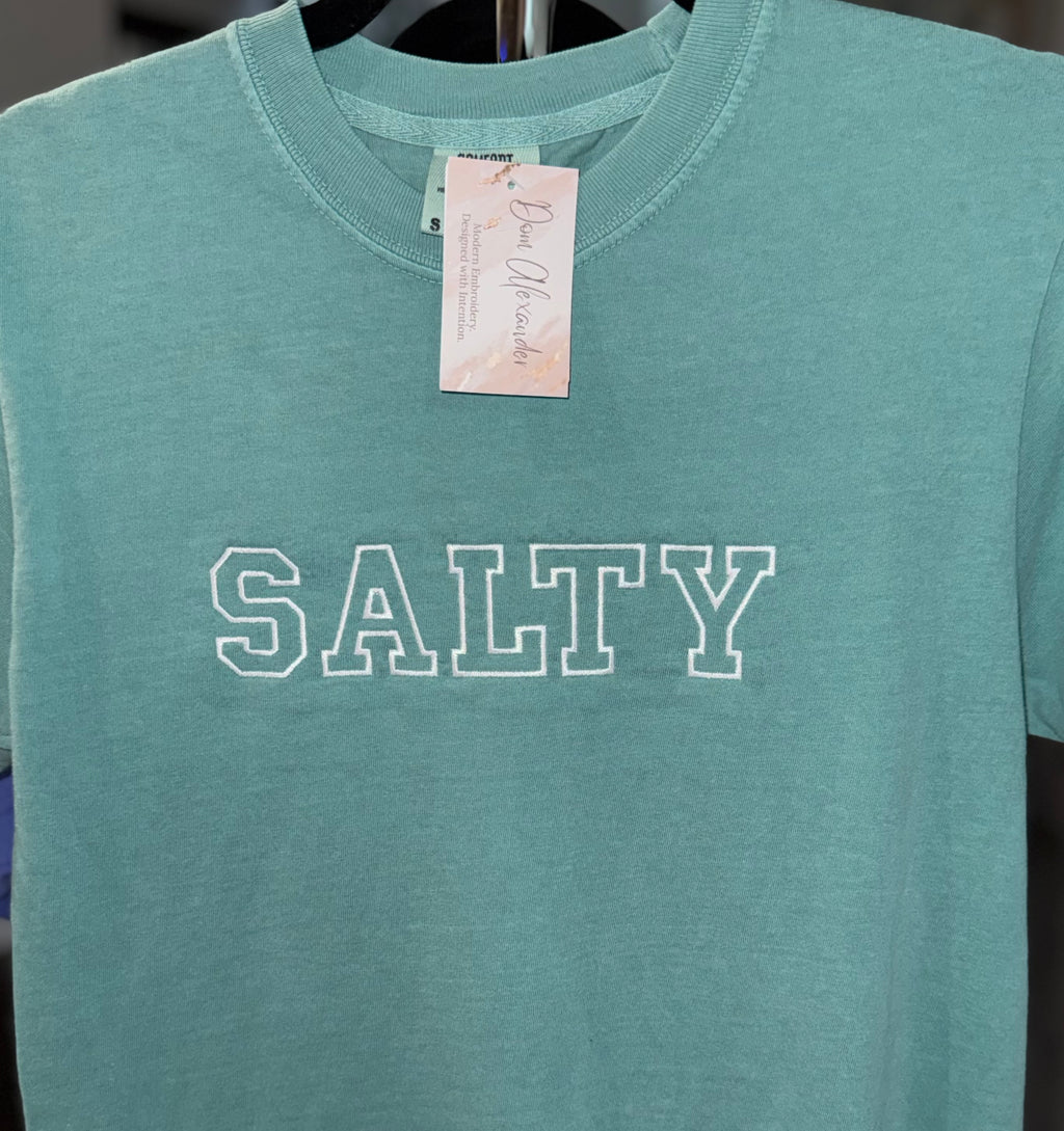 Salty Embroidered T-Shirt – Ready to Ship