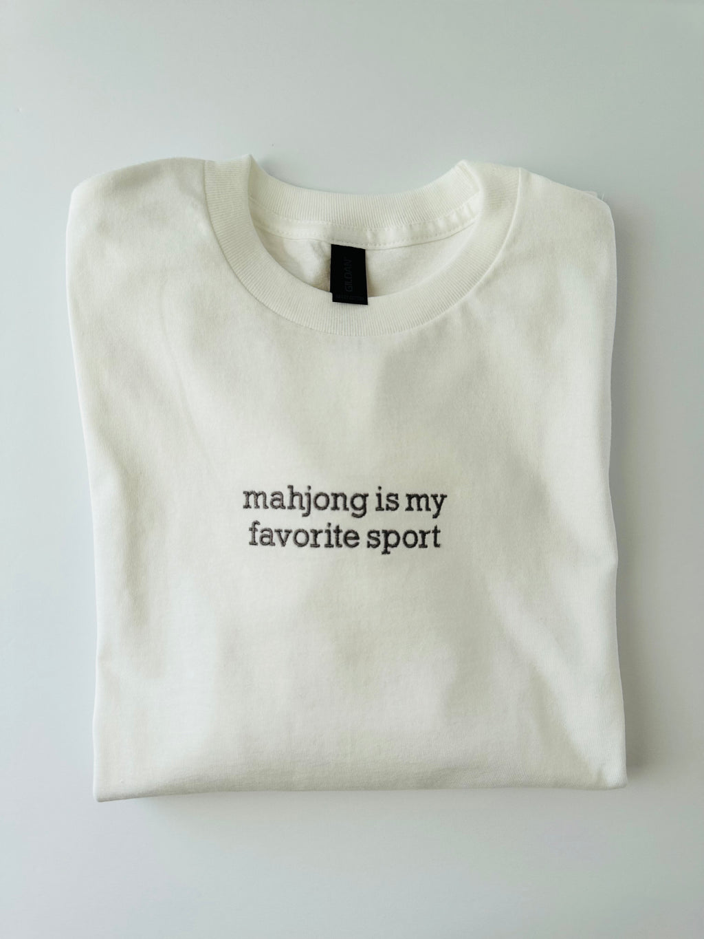 Mahjong Is My Favorite Sport Embroidered T-Shirt