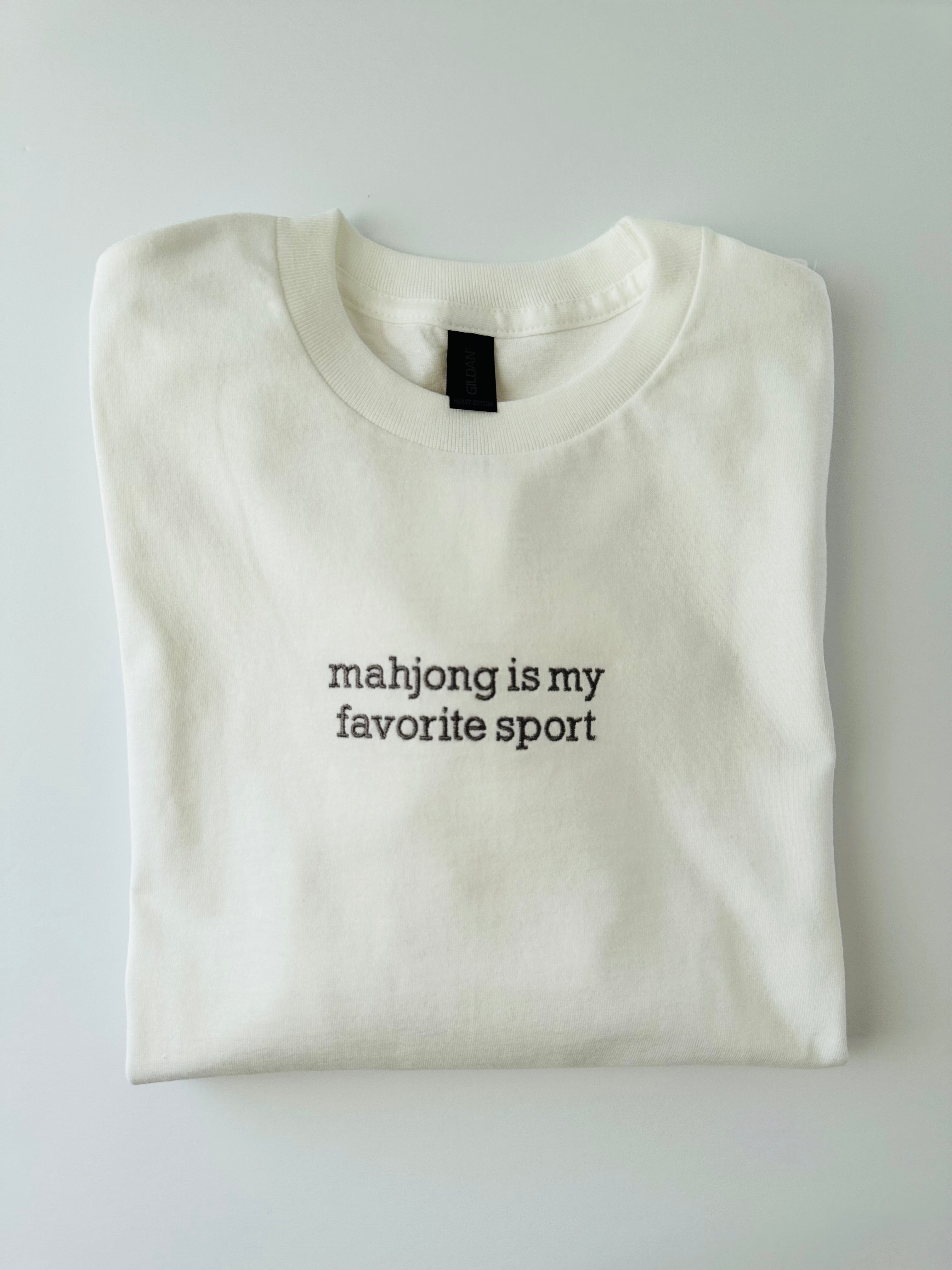 Mahjong Is My Favorite Sport Embroidered T-Shirt