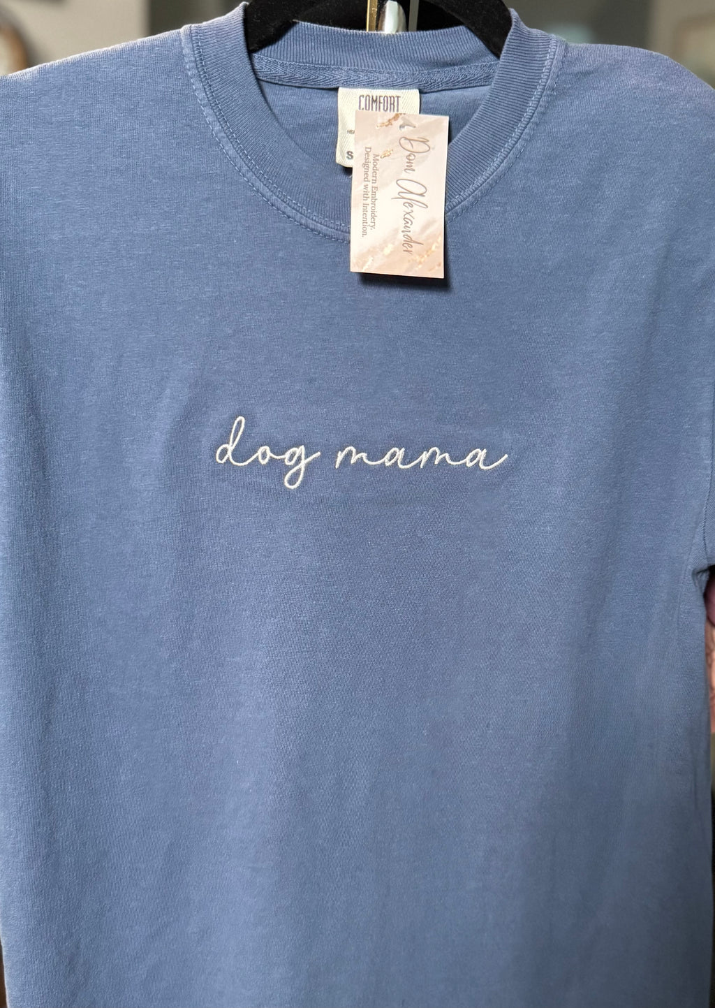 Dog Mama Embroidered T-Shirt – Ready to Ship