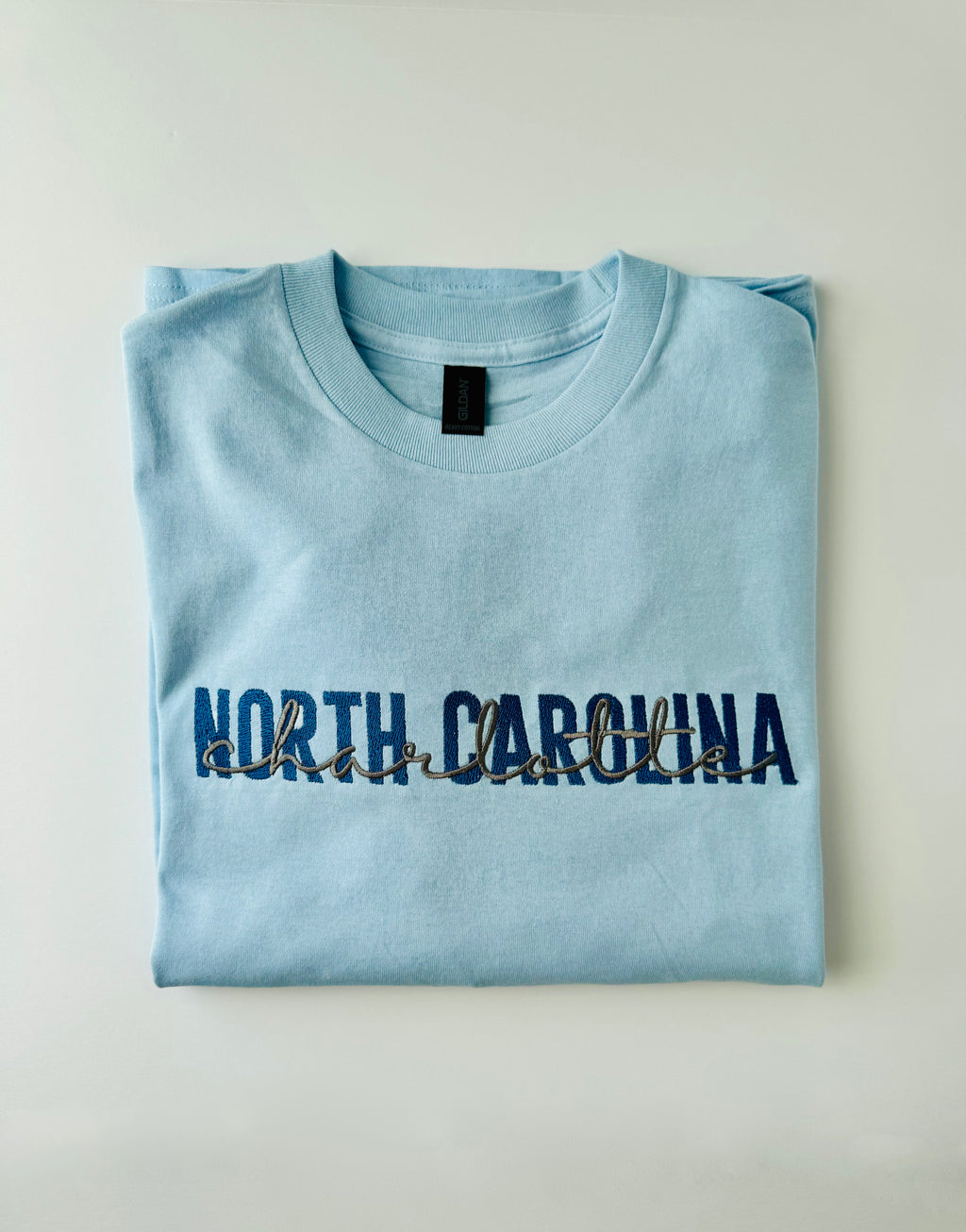 North Carolina Charlotte Embroidered T-Shirt