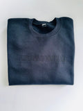 Little Ray of Pitch Black Embroidered Crewneck