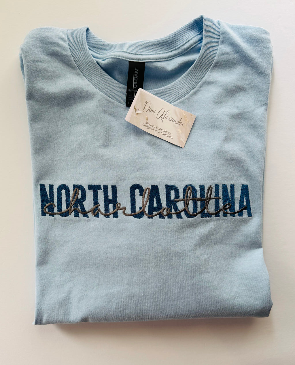 North Carolina Charlotte Embroidered T-Shirt
