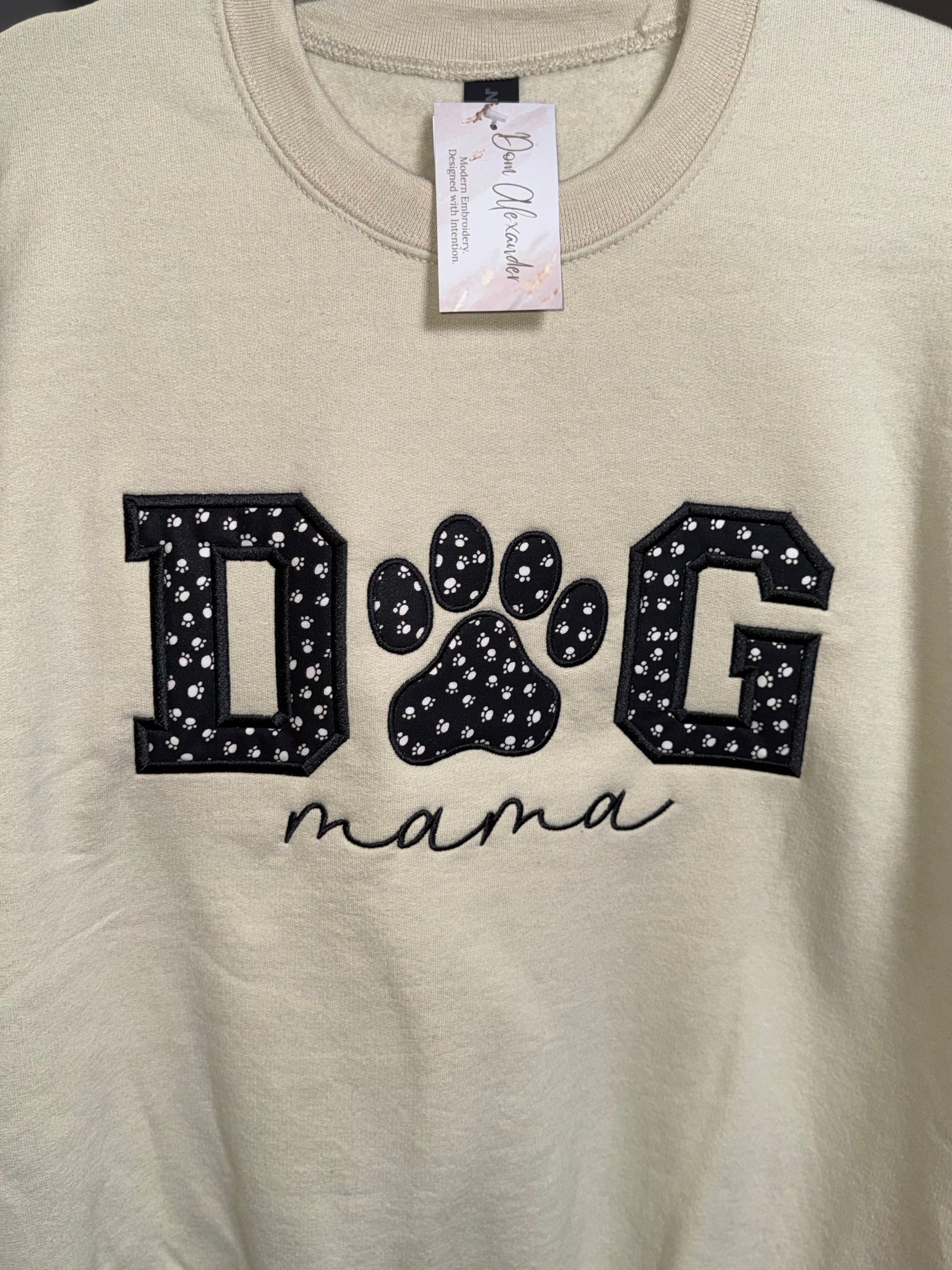Dog Mama Appliqué Crewneck – Ready to Ship