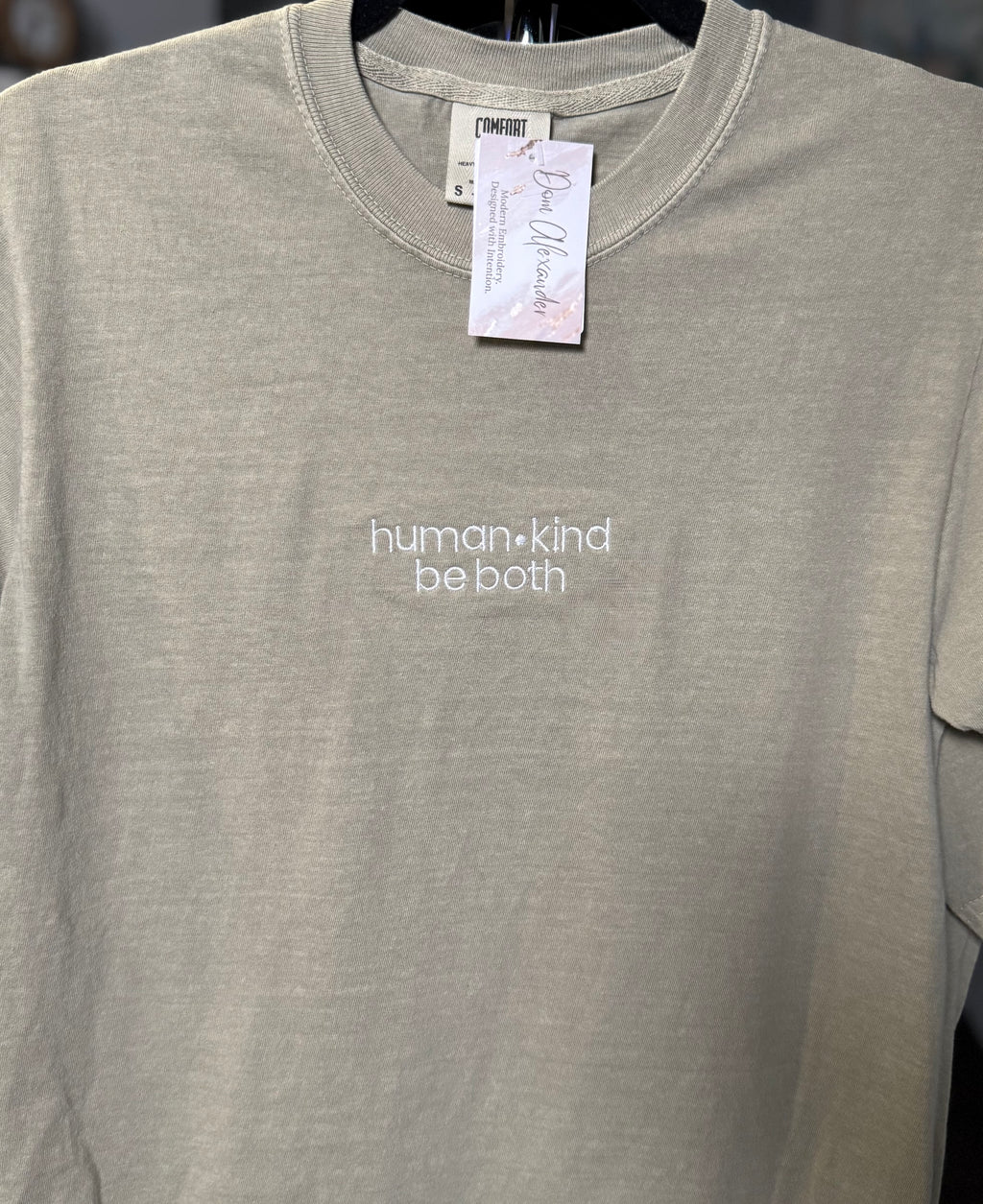 Human Kind Be Both Embroidered T-Shirt – Ready to Ship