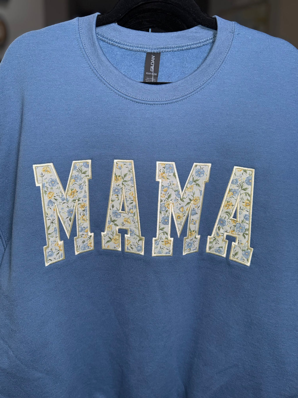 Mama Floral Appliqué Crewneck - Ready to Ship