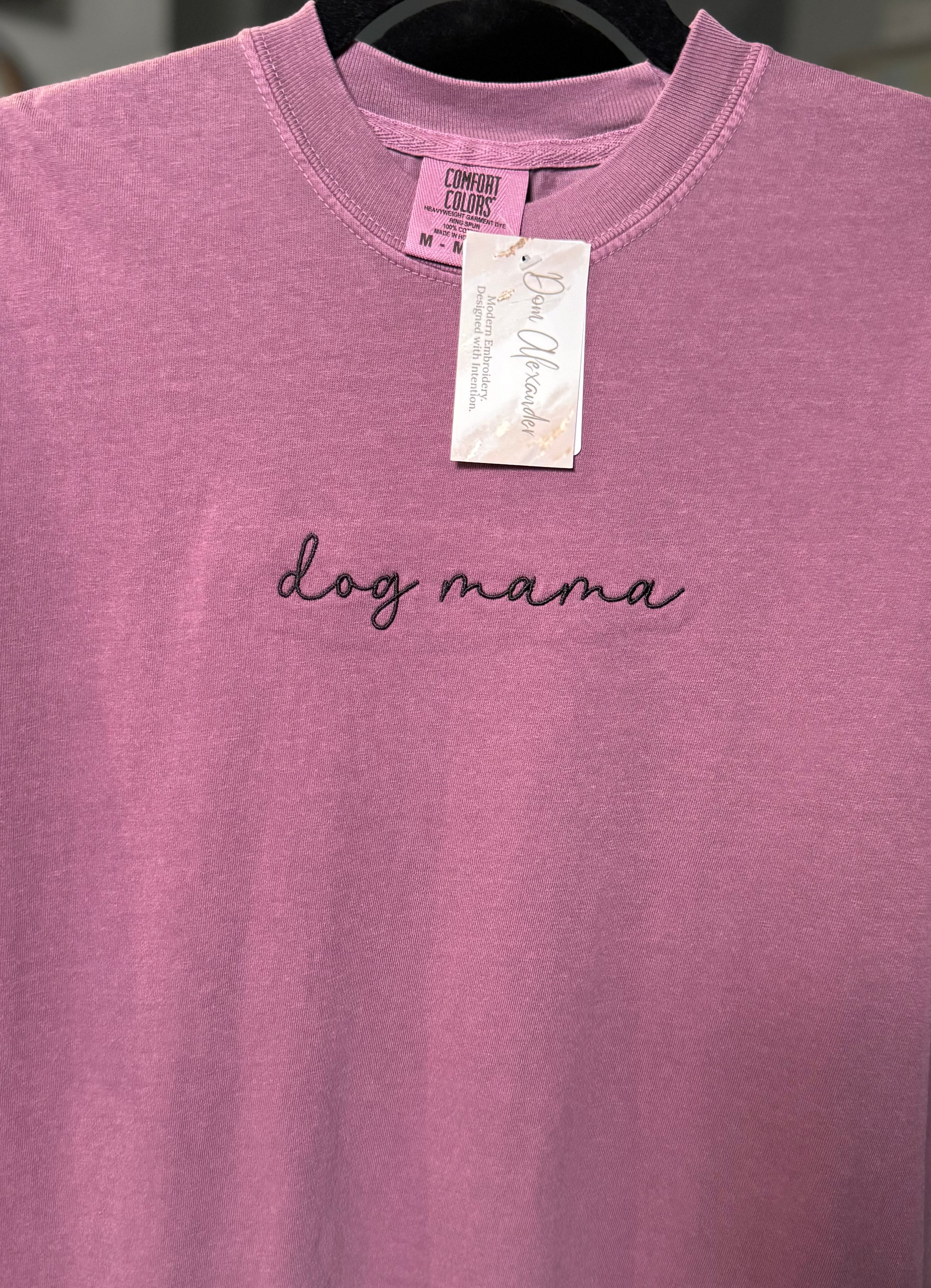 Dog Mama Embroidered T-Shirt – Ready to Ship