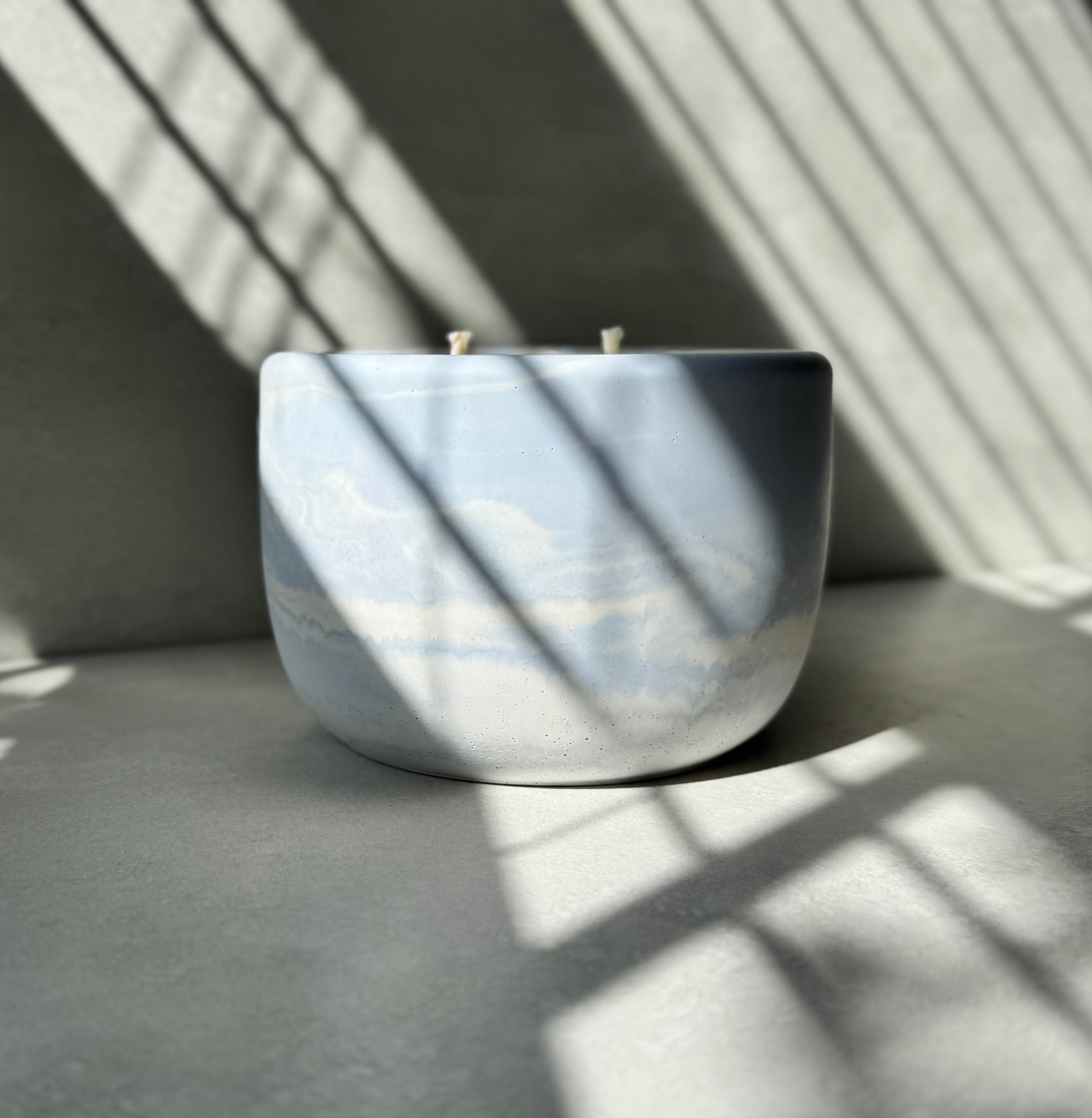 Midnight Blooms Concrete Candle