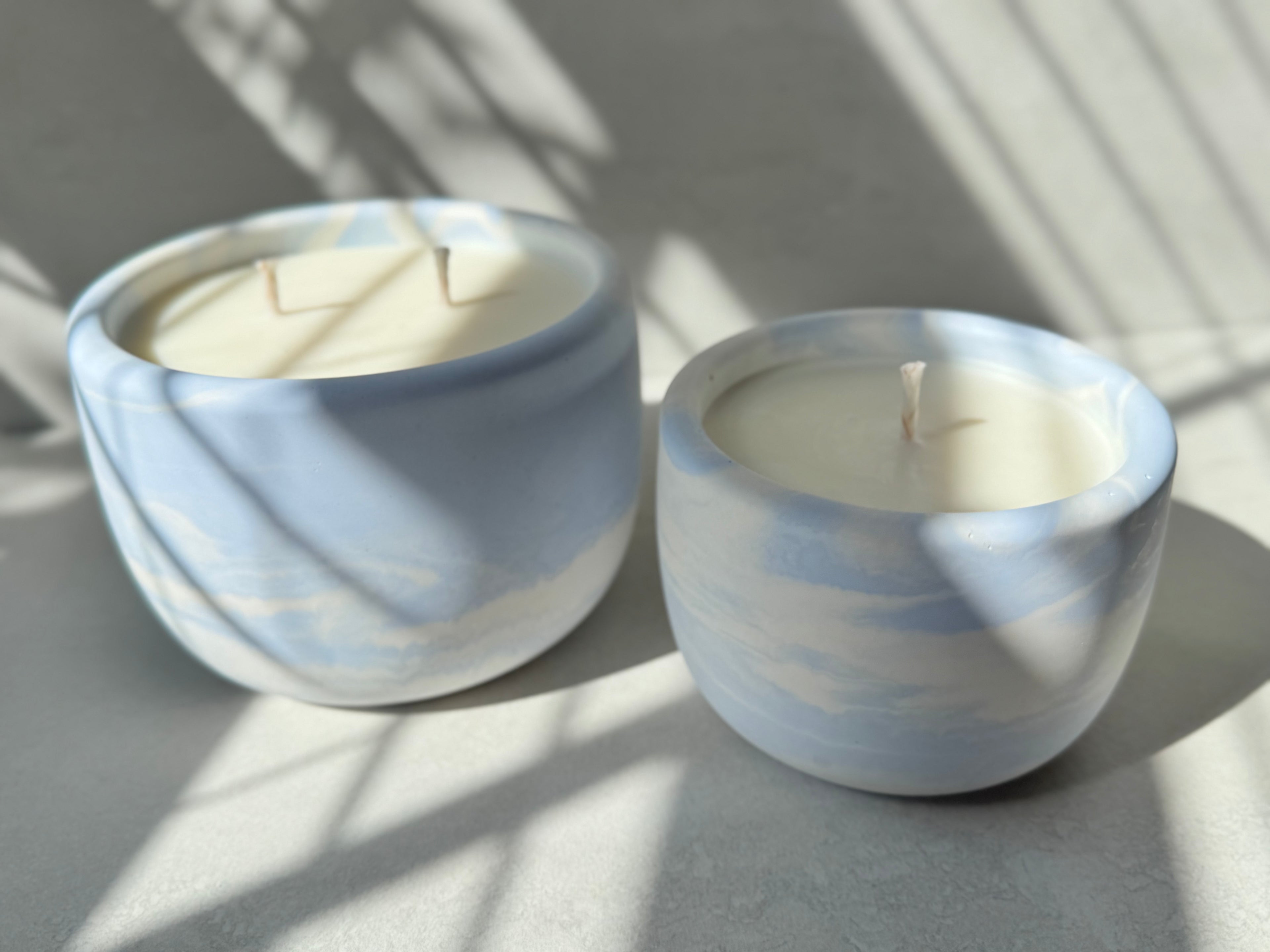 Midnight Blooms Concrete Candle