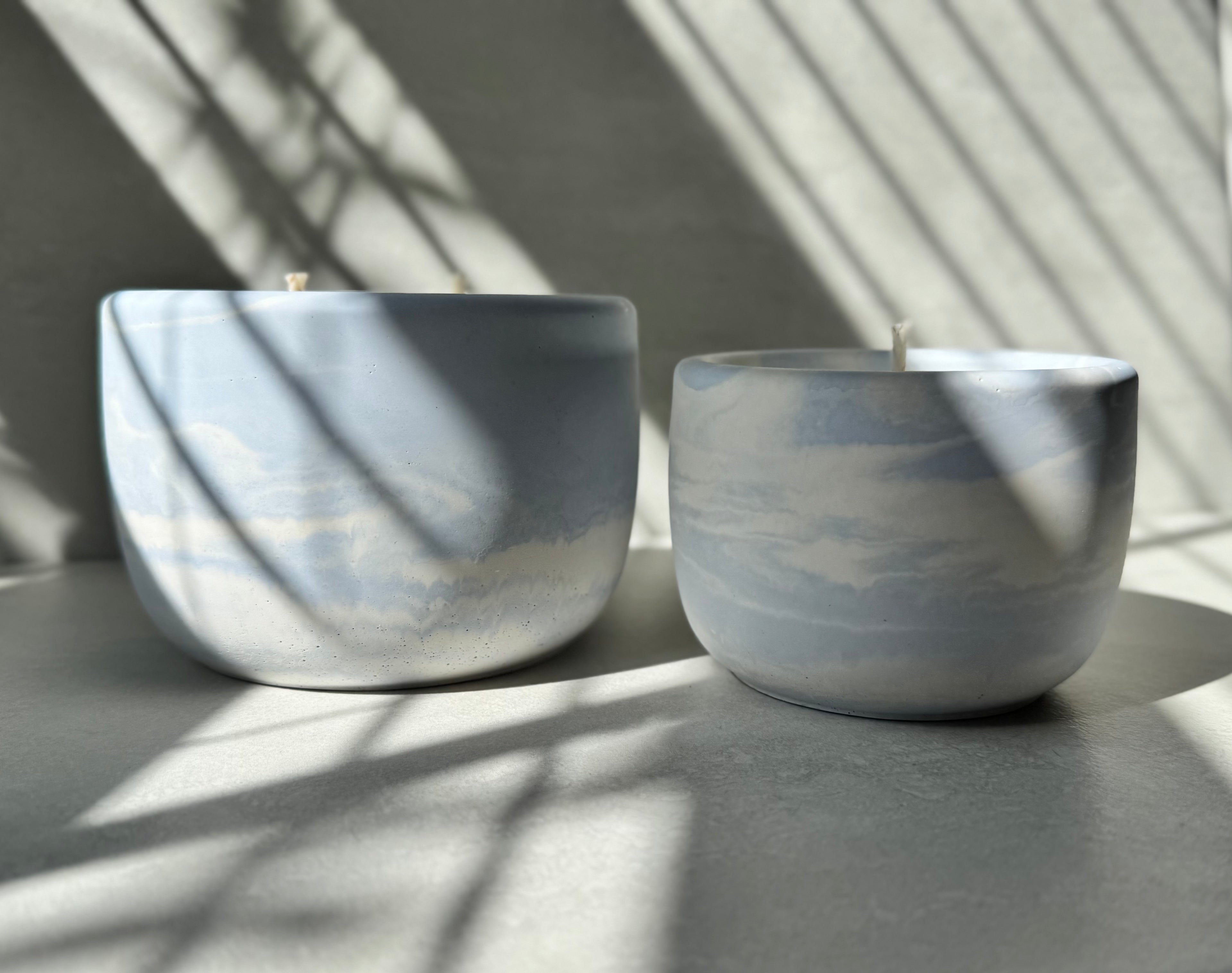 Midnight Blooms Concrete Candle