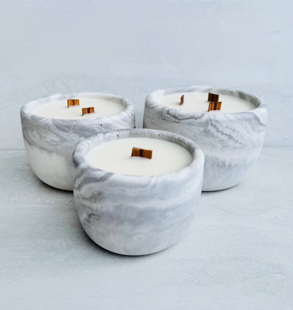 Cashmere Blooms Concrete Candle