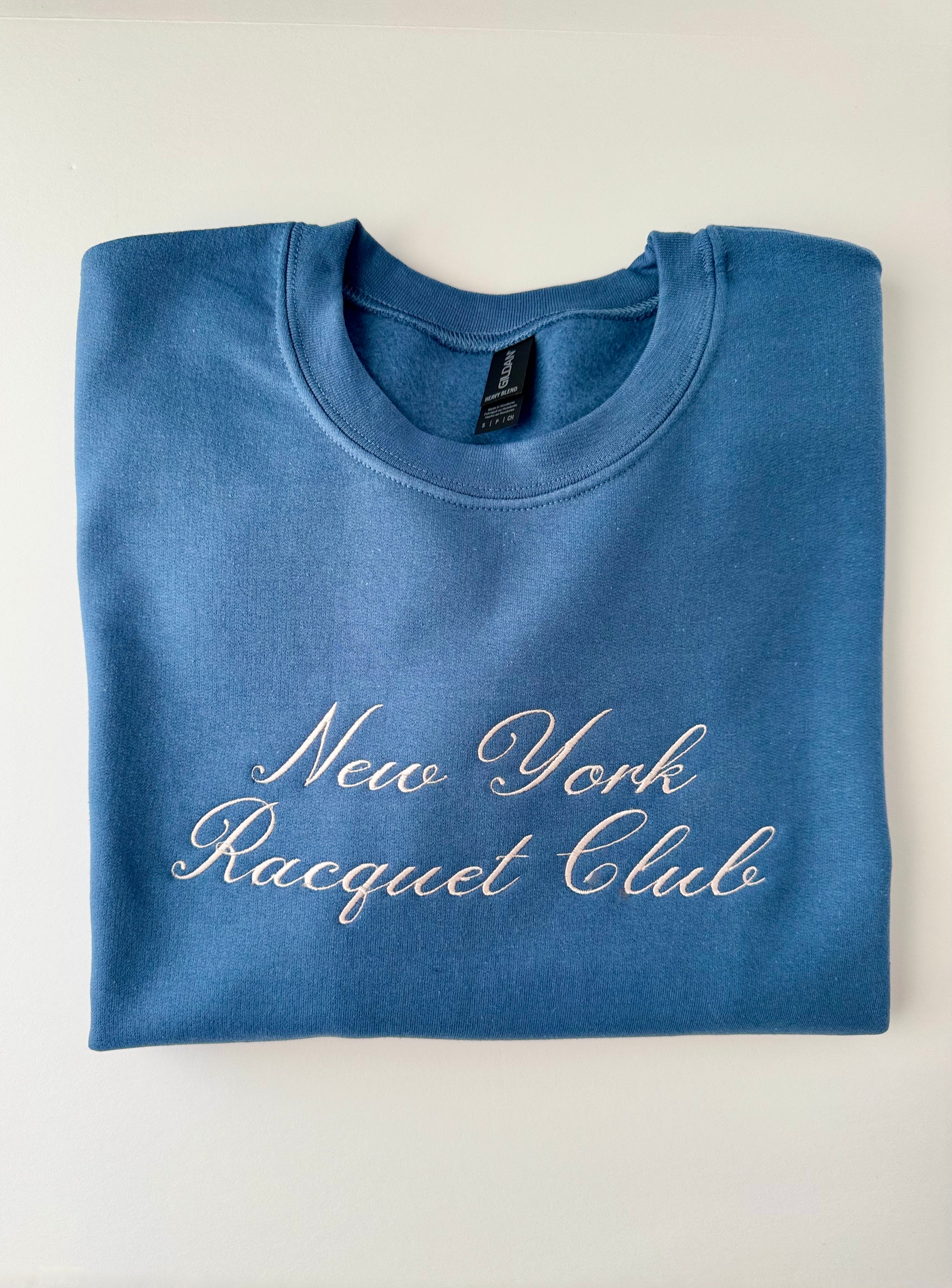 New York Racquet Club Embroidered Crewneck